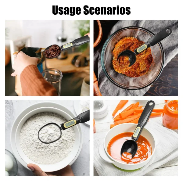 ميزان مطبخ إلكتروني 500 جرام بدقة 0.1 جرام مع شاشة LCD رقمية لقياس الطعام والدقيق، ميزان رقمي على شكل ملعقة، أداة مطبخ صغيرة لقياس الحليب والقهوة