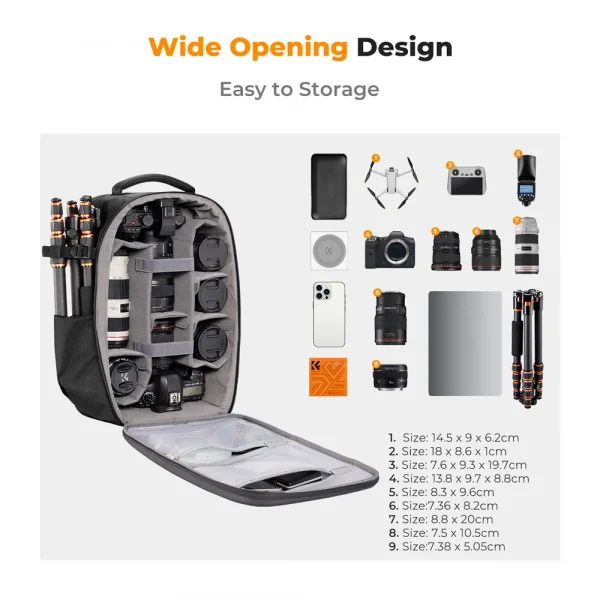 حقيبة كاميرا K&F 📷 22L: مغامراتك القادمة!