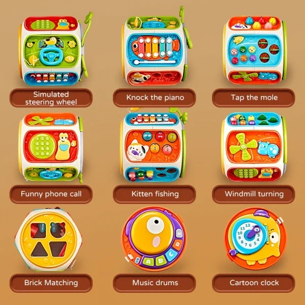 لعبة الهاتف الخليوي للأطفال، مكبر صوت متنقل للموسيقى مع لعبة تطوير تعليمية خفيفة الصوت لهدايا الأطفال لمدة 12 شهرًا