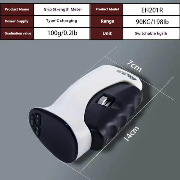 مقوي قبضة اليد الرقمية قابل للتعديل مدرب قوة اليد مع مقياس معدات اللياقة البدنية المهنية لعشاق اللياقة البدنية